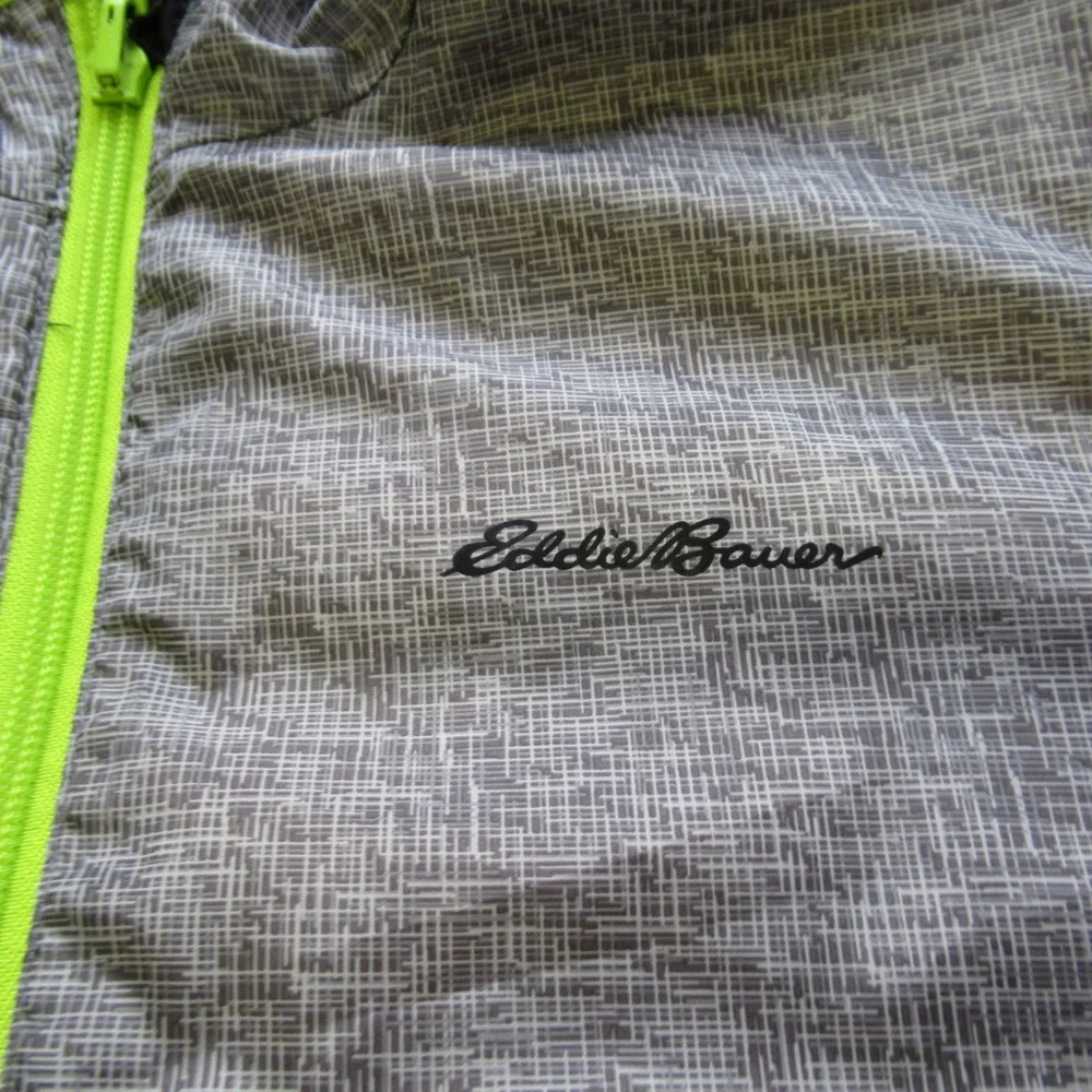 Eddie Bauer‎ Down Jacket Kids Medium Gray Black Reversible Puffer Cirruslite